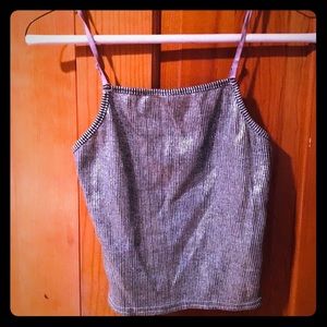 Boohoo Metallic Crop Top